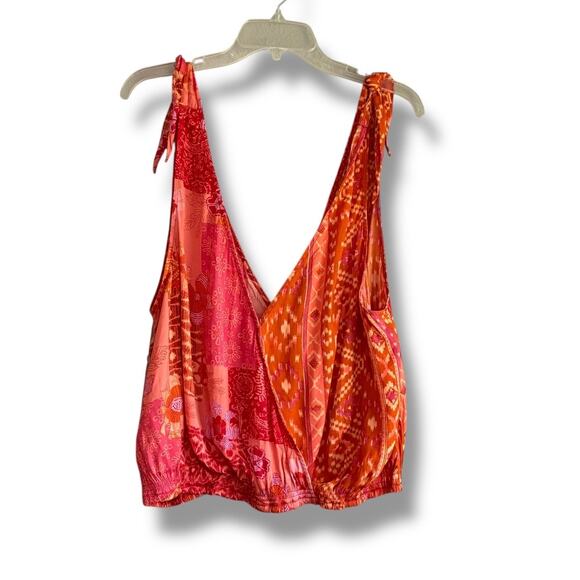 Free People Tied To You Tank Top in Lemonade color combo NEW - Picture 4 of 9